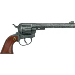Schrödel 205 0102 - Spielzeugpistole - Buntline Revolver mit Holzgriff, 12 Schuss