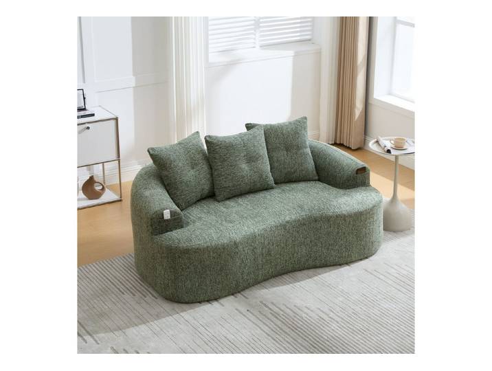 STILVORA Loungesofa Zweisitzer-Sofaset mit Zierkissen komprimiertes Design für Wohnunge, Zweisitzer Relaxsofa mit Chenille-Wolkenmuster, im zeitgenössischen Stil, Extra dicke Kissen