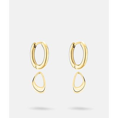 Paar Creolen LIEBESKIND BERLIN "Schmuck Geschenk Edelstahl Ohrringe The Organic", gold (gelbgoldfarben), Ohrringe, Damen, Edelstahl, Einhänger abnehmbar
