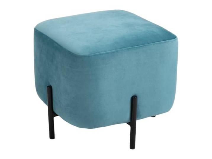 HOMCOM Voetenbankje gevoerd polyester 44,5x44,5x41,5 cm Turkoois