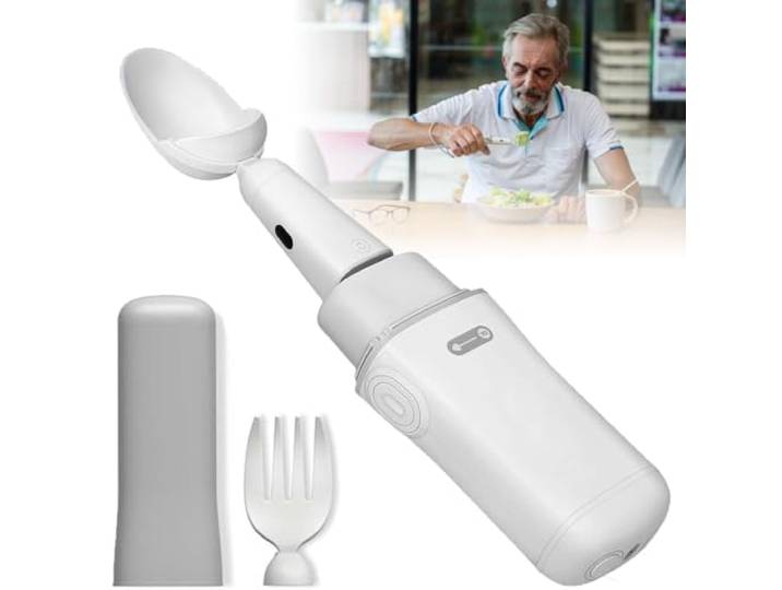 Parkinson-Löffel Für Handzittern - Mit Löffel Und Gabel, Parkinson-Löffel (Batterielebensdauer: 180 Min.), Besteck Für Handzittern Und Arthritis, Für Parkinson-Patienten