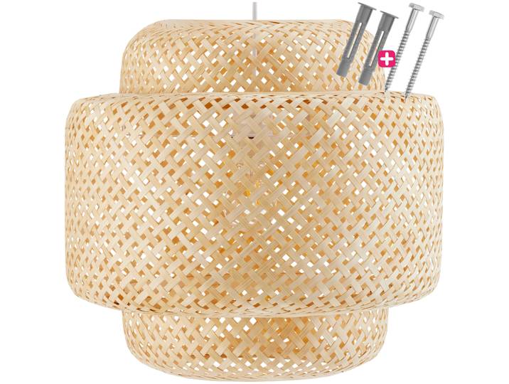 Plafonnier Lignea Lux en bambou, de style bohème, 40W - marron