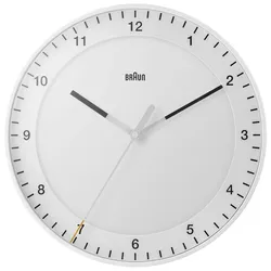 BRAUN Funk-Wanduhr Ø30cm - weiß