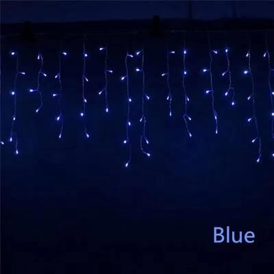 Uplift Picks LED Waterfall Icicle Curtain Lights For Outdoor Holiday Decor blue eu Plug