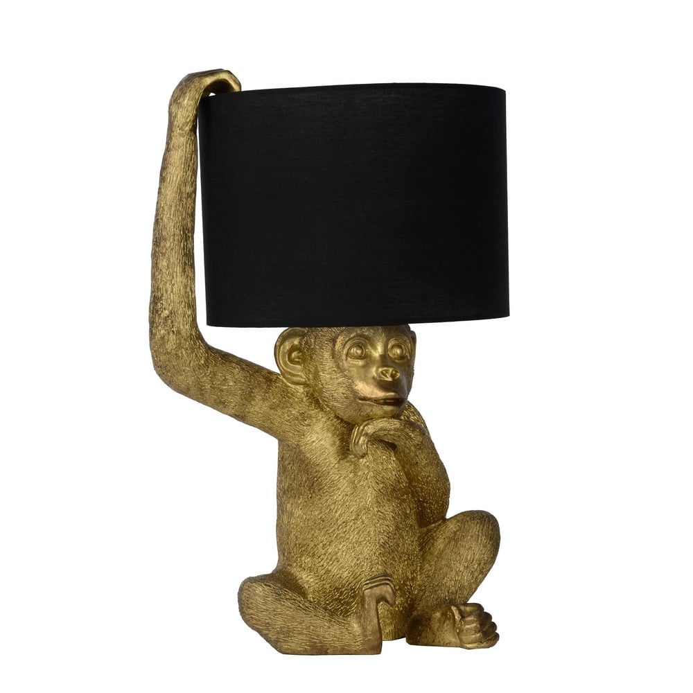 Lucide Extravaganza Chimp Tafellamp - Zwart met Goud - 45 x 30 x 40 cm