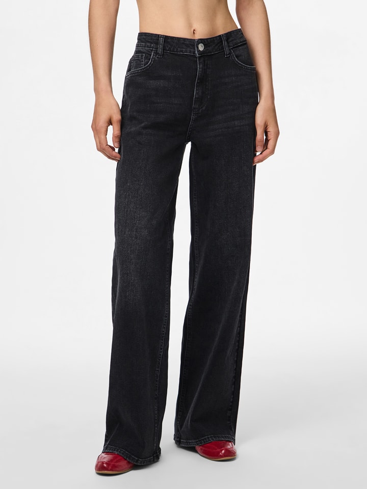 Pieces Jeans - Wide leg - in Schwarz - W25/L30