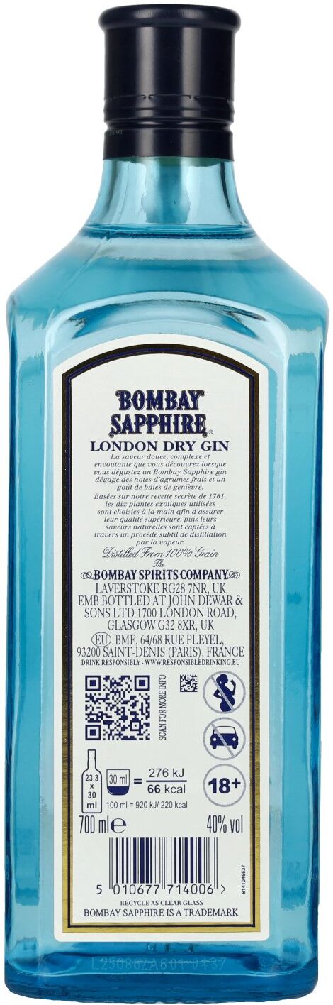 Bombay Gin Bombay SAPPHIRE London Dry Gin 40% Vol. 0,7l