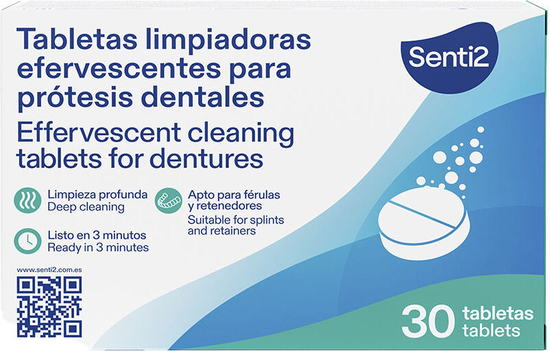 Senti2 Tablettes de nettoyage pour prothèses dentaires 30 unités