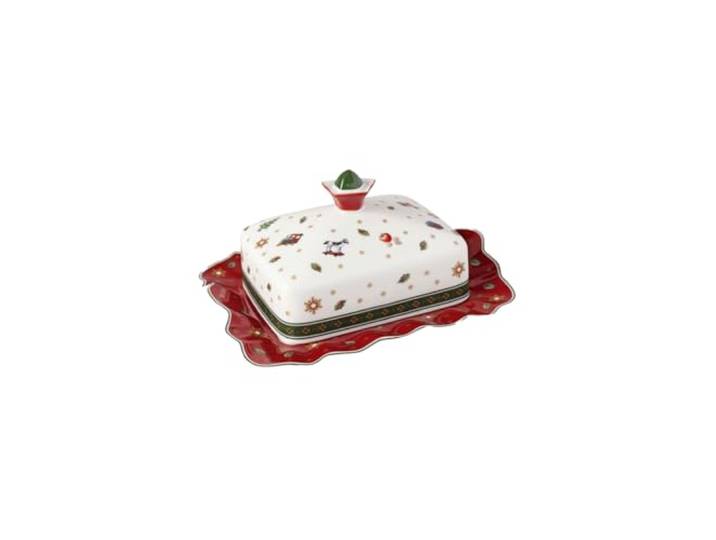 Villeroy & Boch - Toy's Delight Beurrier Multicolore\, Compatible Micro-Ondes\, Article de Noël Déco Interieur Maison\, Décoration Noël Table\, Porcelaine Haut de Gamme