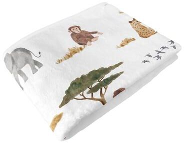 Sweet Jojo Designs Jungle Animals Boy, Girl, Unisex/Gender Neutral Toddler Blanket Baby Swaddle - Boho, Wildlife, Safari, Animal