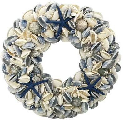 Galt International "Coastal Seashell Wreath - 17"" Dark Blue"