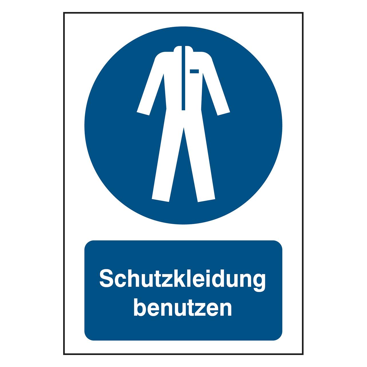 Brady B-862, Toughwash-Gebotsschild, M010 - Schutzkleidung benutzen, Polyester, Weiss auf Blau, 297 (199544)