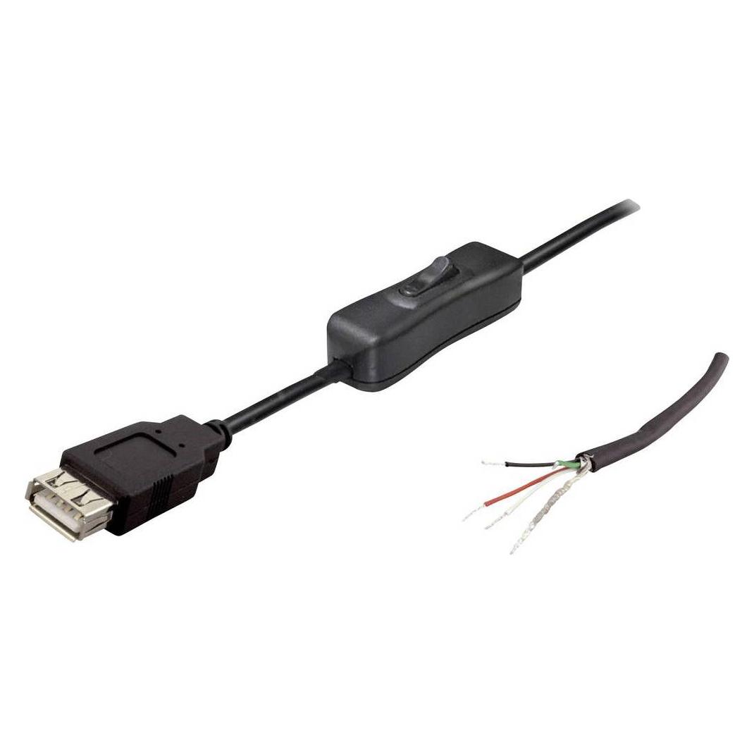 Tru Components USB Anschlussleitung mit Schalter (TC-2509040)