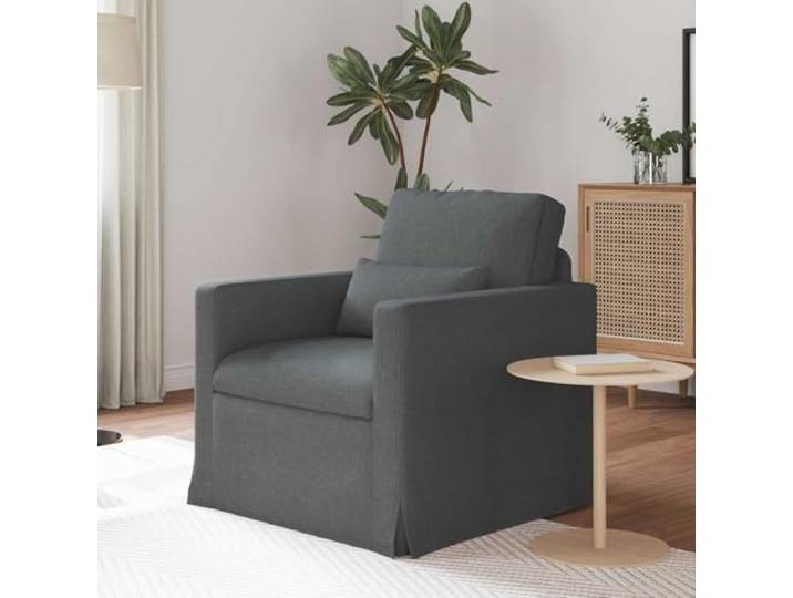 KGHERMDF Sofa Dunkelgrau 78 x 78 x 80 cm Stoff mit Metallrahmen Modular, Schaum- und Faserfüllung, Holzwerkstoff-Armlehnen, Kunststoffbeine, pflegeleicht