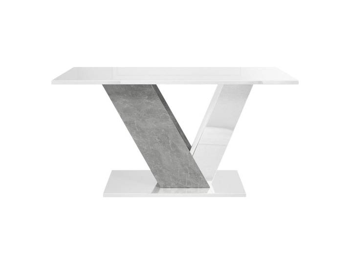 Mirjan24 Couchtisch Dubai, Weiß Hochglanz, Grau, Rechteckig,Rechteckig, 100x55x60 cm, Wohnzimmer, Wohnzimmertische, Couchtische