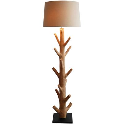 SALESFEVER Stehlampe "Tahlia", schwarz-weiß (schwarz, natur, weiß), 1, Ø 55cm H: 175cm, 1 Stk., Leuchten, handgefertigt, mit Leinenschirm, Stehlampe