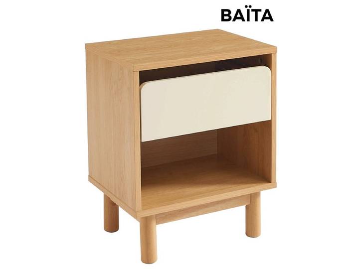 Nachttisch BAÏTA THALIA 1 Schublade 40x30x50.5cm eiche dekor