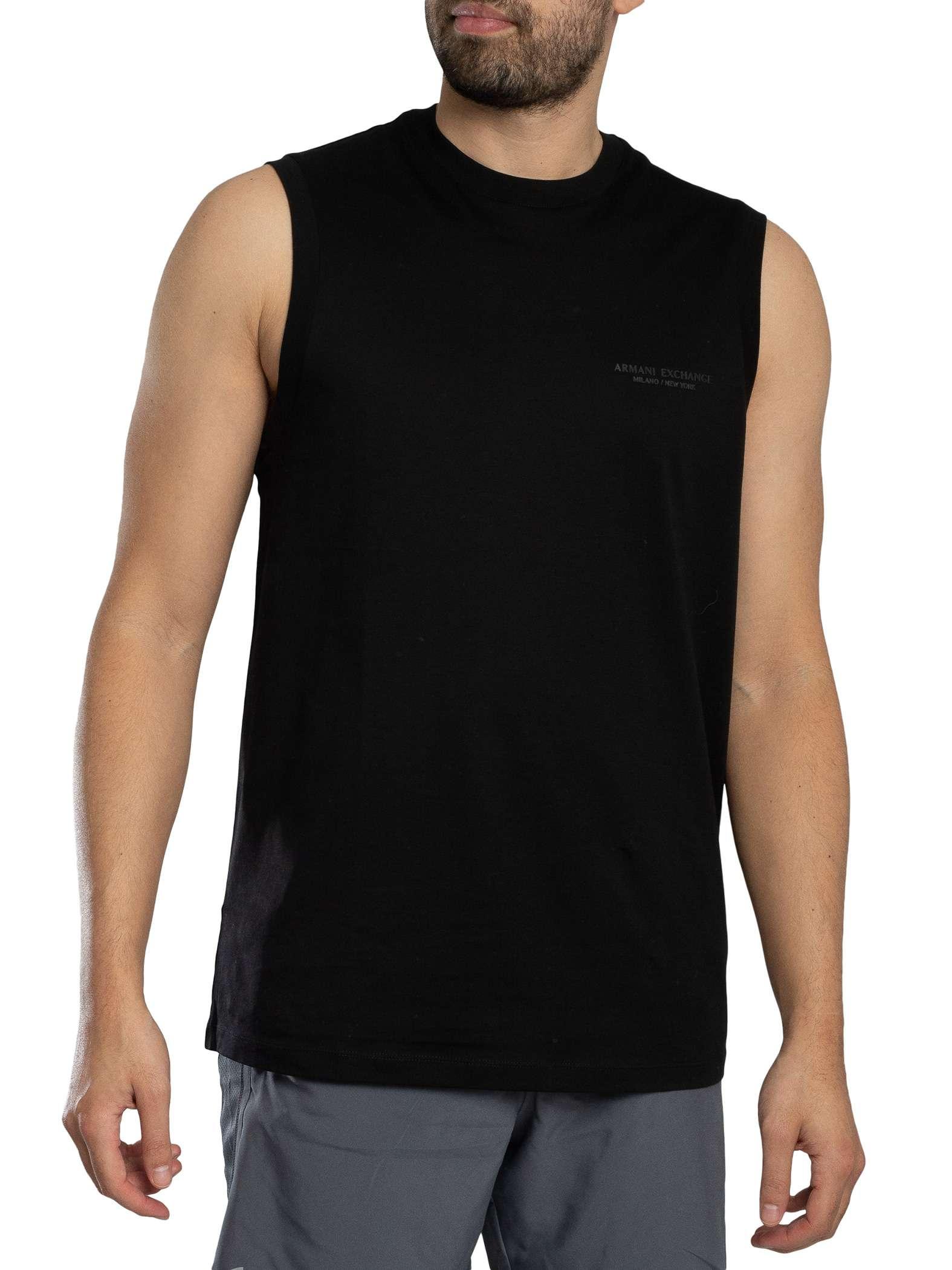 Armani Exchange Tanktop Mit Lockerer Passform Und Brustlogo, Schwarz