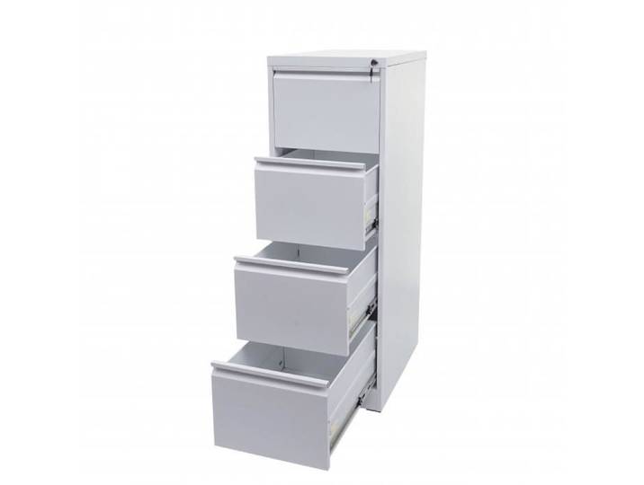 Armoire à dossiers suspendus - HWC - H16 - Blanc - 4 tiroirs - Verrouillable - Métal