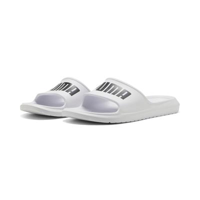 Badesandale PUMA "DIVECAT V2 LITE", Damen, Gr. 43, weiß (puma weiß, puma schwarz), unifarben, Schuhe, schnell trocknendes Obermaterial, leicht profilierte Laufsohle