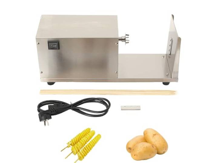 LALABU Elektrischer Spiralschneider 50W Tornado Kartoffelschneider Automatischer Kartoffel Twister Gemüse Schneider für Obst Gurken oder Karotten