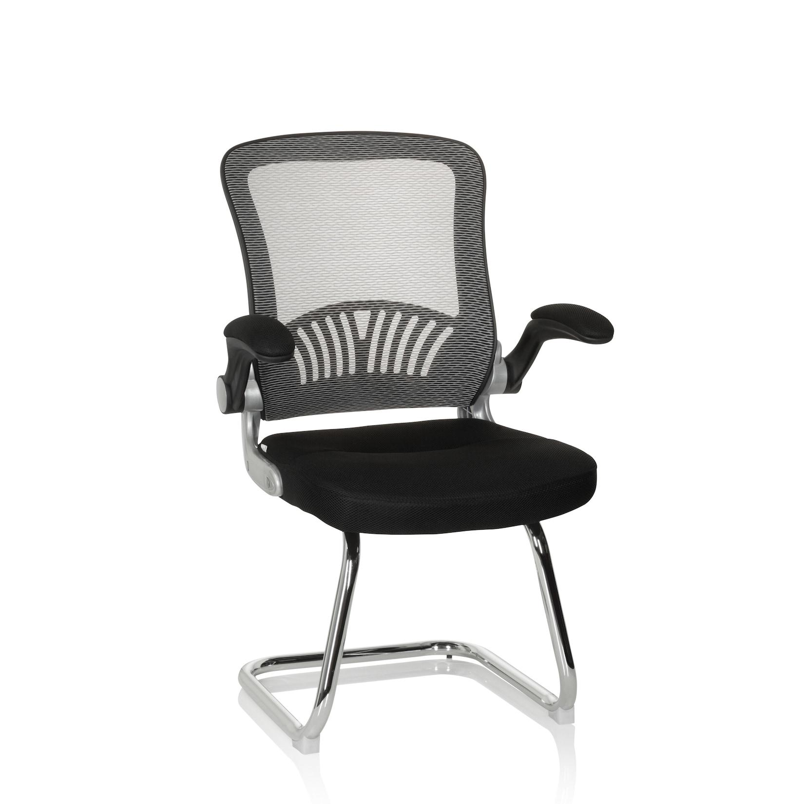 hjh OFFICE Freischwinger FLYER PRO V Stoff / Netzstoff mit Armlehnen