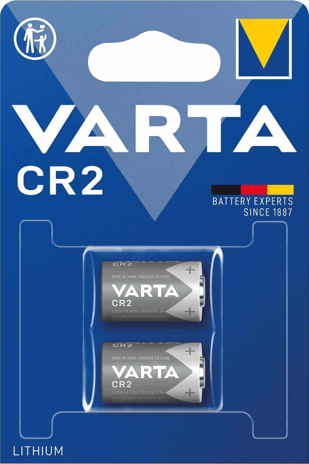 Varta CR2 Lithiumbatterij voor fotoapparatuur, 2 stuks