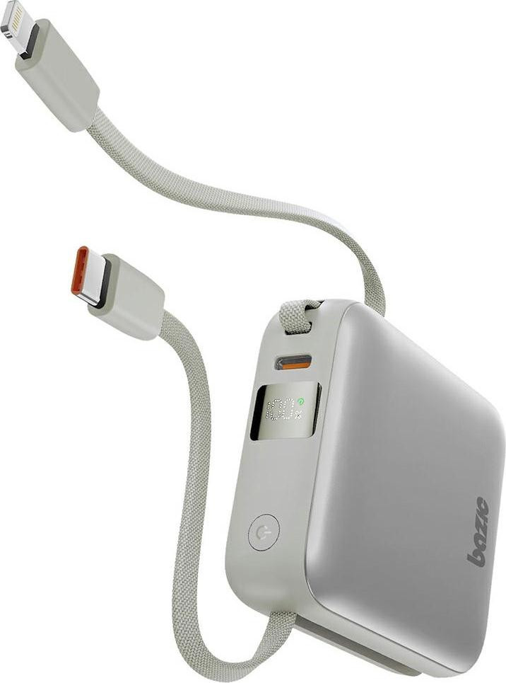 Energea Bazic Fusion Mini 3-in-1 Powerbank, 10000 mAh, USB-C/Lightning, grijs