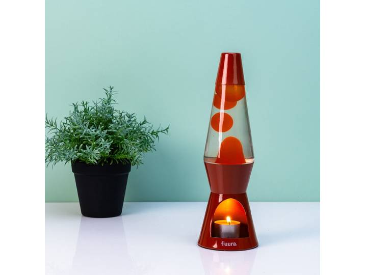Waxinelicht Lavalamp - Oranje Met Oranje Lava van Fisura