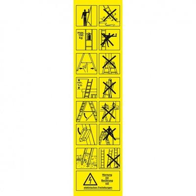 Aufkleber I Aufkleber Leitern und Tritte - elektrischen Freileitungen, Folie, selbstklebend, 45x180mm