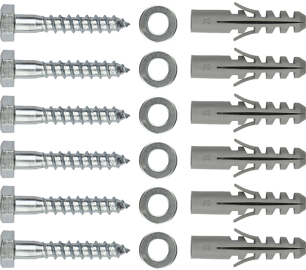 kaiserkraft Bodenverankerung, 3er-Set, 6 Schrauben
