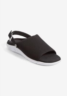 Extra Wide Width Women's The Matilda Convertible Arch Sling by Comfortview in Black (Size 9 WW)