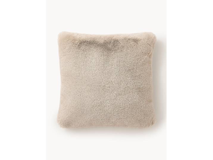 Pluzige kussenhoes van imitatievacht Mette, glad