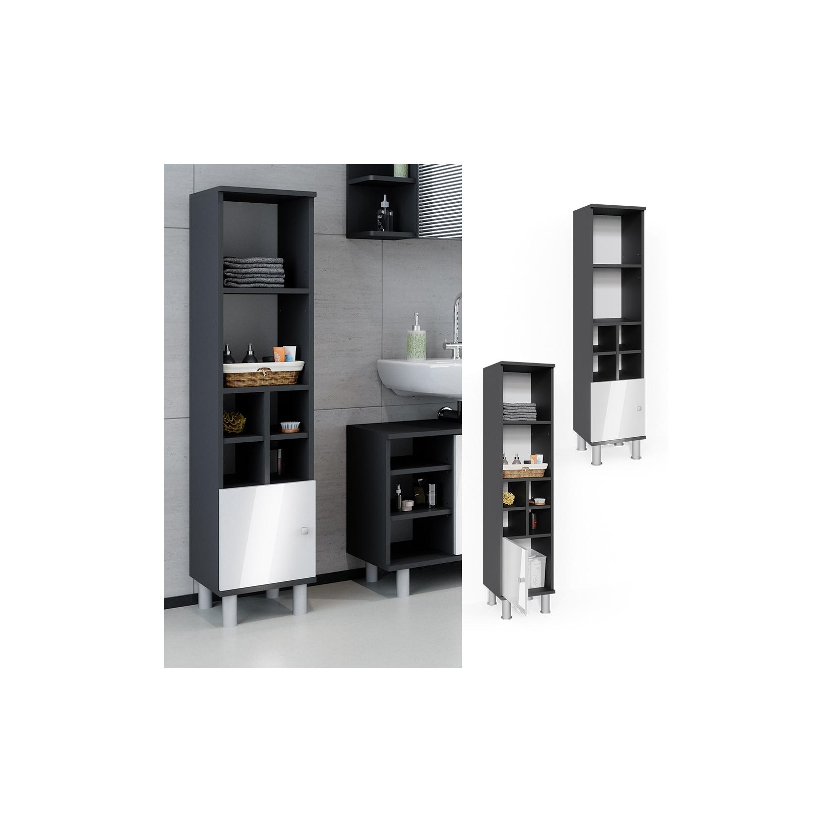 Vicco Badschrank Fynn Midischrank 7 Fächer Hochschrank Badezimmerschrank Bad