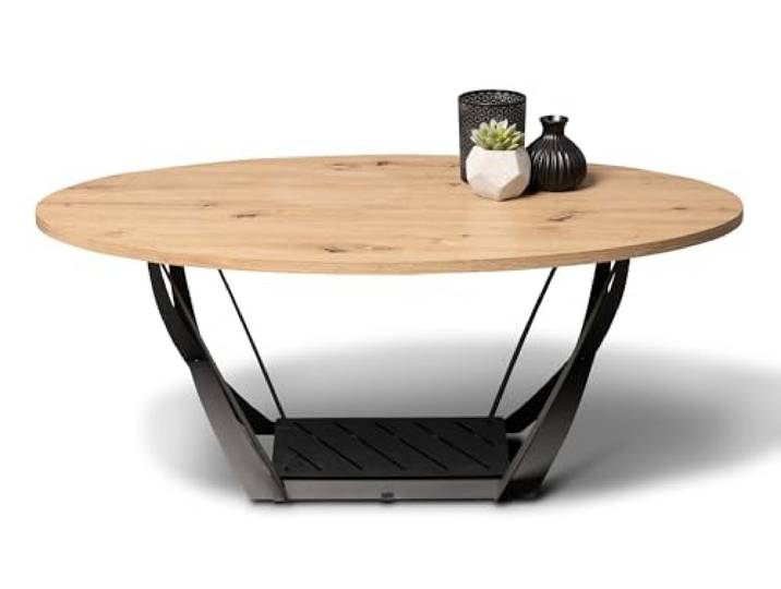 möbelando Couchtisch >Mona < in schwarz/braun - 100x40x60 (LxHxT)