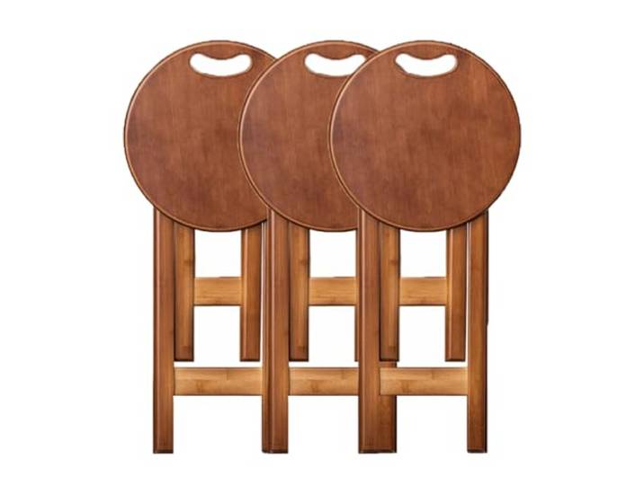 JHGFVDX Klapphocker, Keine Montage, platzsparend, Bar, Café, Esszimmer, Geschäft, Reisen(Borwn X 3pcs,43cm)