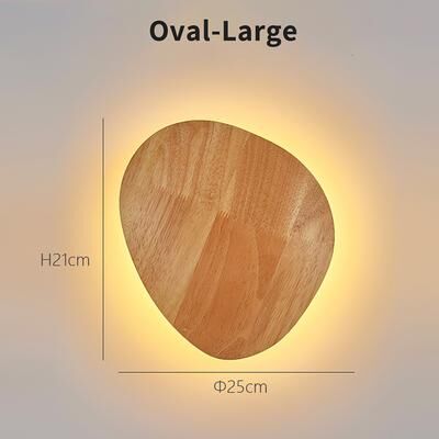 Friendly Fresh Finds Nordic LED Wooden Wall Light Modern Bedside & Staircase Wall Lamp oval 12w