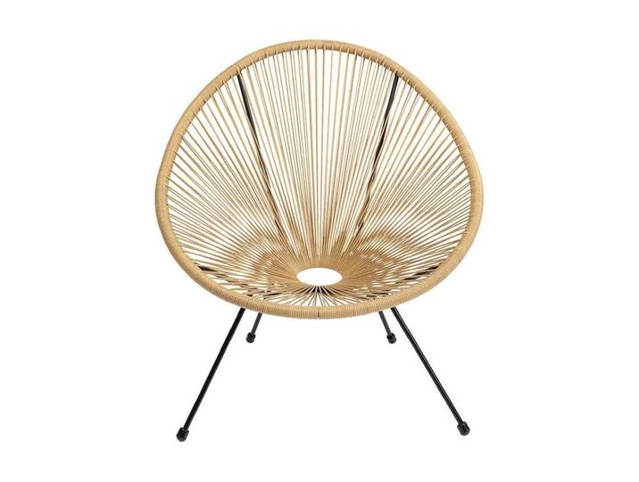 Stuhl KARE DESIGN Acapulco Natur , beige (natur, schwarz), B:73cm H:85cm T:78cm, Stahl, Stühle, Stuhl