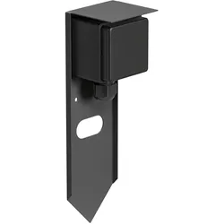 ledscom.de Garten Steckdosensäule PIWI mit Erdspieß für außen, IP44, 1-fach, Edelstahl, anthrazit, eckig, 24 cm