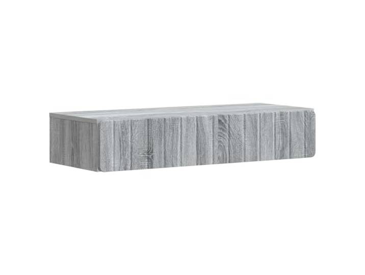 Makastle Wandmontierter Beistelltisch für Schlafzimmer, 87,5 x 34,5 x 17 cm, Graues Sonoma, Holzwerkstoff, mit Schublade
