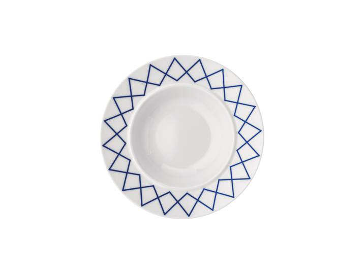 Alessi - Assiette creuse La Bella Tavola - Bleu - Porcelaine fine - Designer Ettore Sottsass