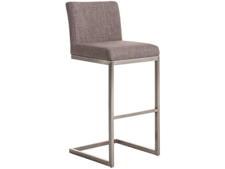 CLP Barhocker Stoff Grau, Metall, 42x104x48 cm, Esszimmer, Barmöbel, Barhocker