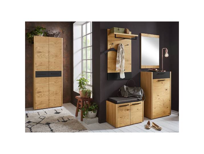Kommode 61cm Türanschlag links Braun/Schwarz