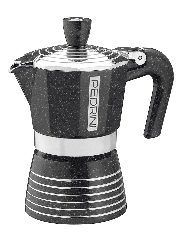 Pedrini Espressokocher "Infinity Rock" in Schwarz/ Silber - 2 Tassen - onesize