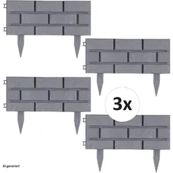 HTI-Living, Rasenkante, Beeteinfassung Steinmauer Grau (540 cm)