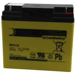 Blei-Akku SUN Battery SB12-18V0, 10-Jahresbatterie, VDS-Zulassung, M5 Schraubanschluss, 12V, 18Ah