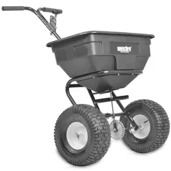 Streuwagen 256 | 60 Liter Volumen | Streubreite bis zu 3,5 Metern | Inklusive Grobsieb | Inklusive Abdeckhaube | HECHT