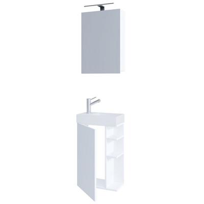 2-tlg Gäste WC Bad Waschtisch Lumia Spiegelschrank