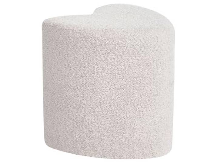 Pouf Chenille beige Herzform Sitzhocker Polsterhocker luxuriös Scotia