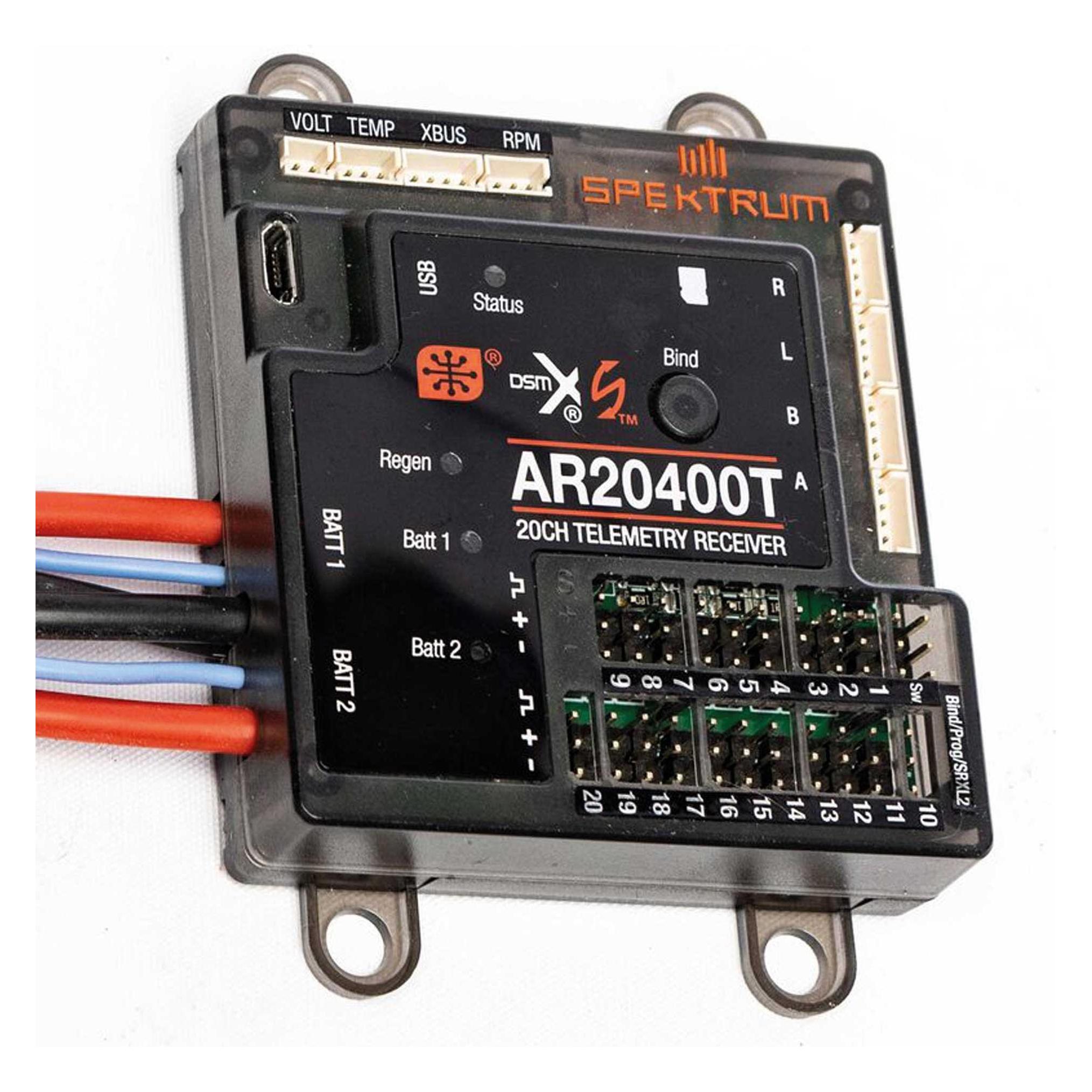 Spektrum ar20400t 20-kanal powersafe telemetrie empfänger (SPMAR20400T)